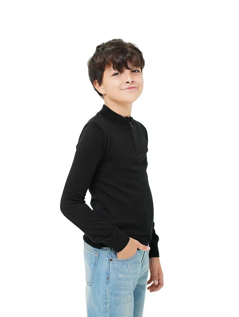 Pull col montant zippé garçon